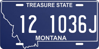 MT license plate 121036J
