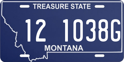 MT license plate 121038G
