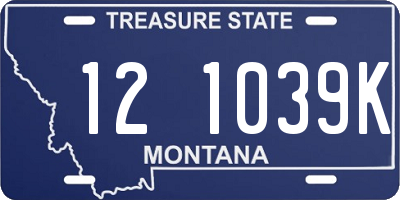 MT license plate 121039K