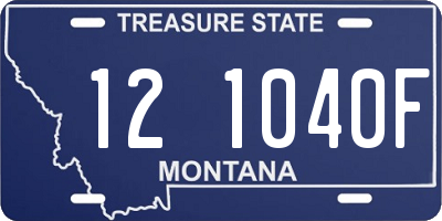 MT license plate 121040F
