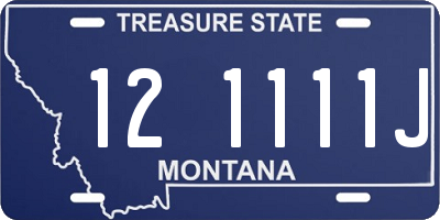 MT license plate 121111J