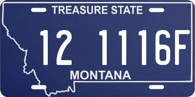 MT license plate 121116F