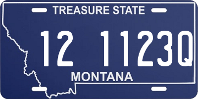 MT license plate 121123Q