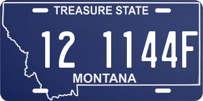 MT license plate 121144F