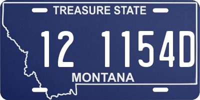 MT license plate 121154D