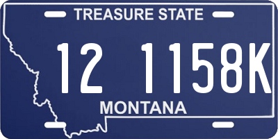 MT license plate 121158K