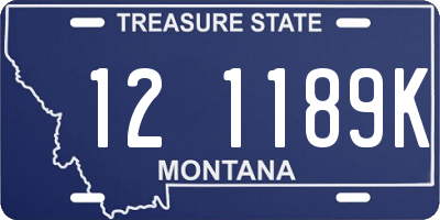 MT license plate 121189K