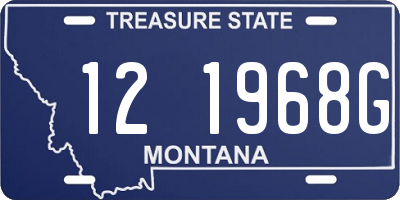 MT license plate 121968G