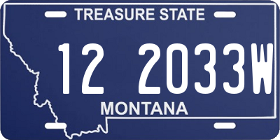 MT license plate 122033W