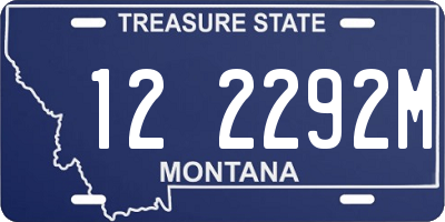 MT license plate 122292M
