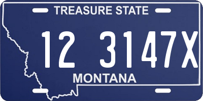 MT license plate 123147X