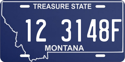 MT license plate 123148F