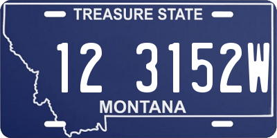 MT license plate 123152W