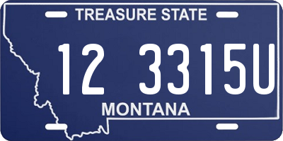 MT license plate 123315U