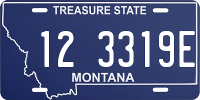 MT license plate 123319E