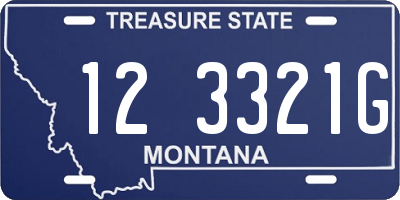 MT license plate 123321G