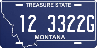 MT license plate 123322G