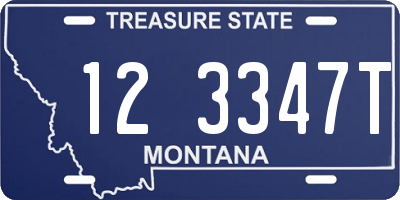 MT license plate 123347T