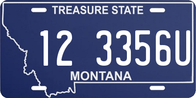 MT license plate 123356U