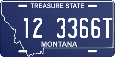 MT license plate 123366T