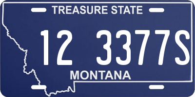 MT license plate 123377S