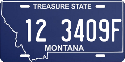 MT license plate 123409F
