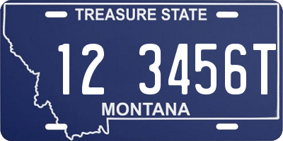 MT license plate 123456T