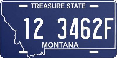 MT license plate 123462F