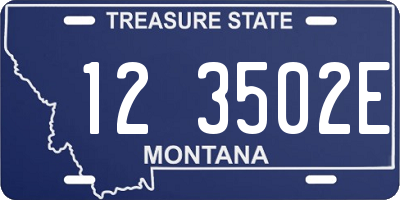 MT license plate 123502E