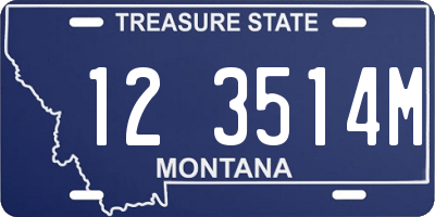 MT license plate 123514M