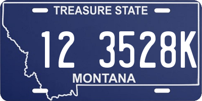 MT license plate 123528K