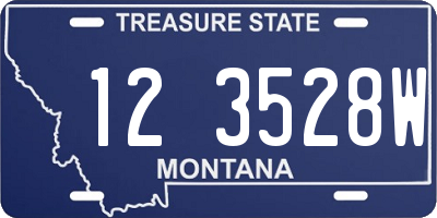 MT license plate 123528W