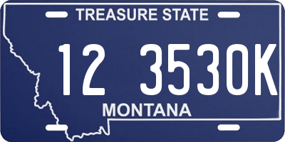 MT license plate 123530K