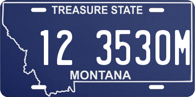 MT license plate 123530M