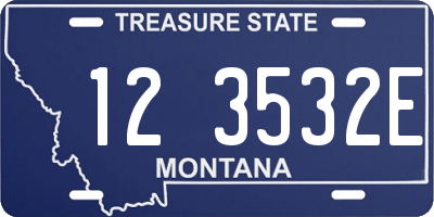 MT license plate 123532E