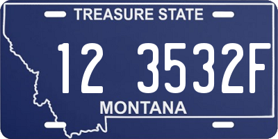 MT license plate 123532F