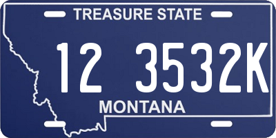 MT license plate 123532K