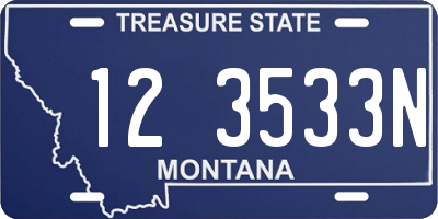 MT license plate 123533N