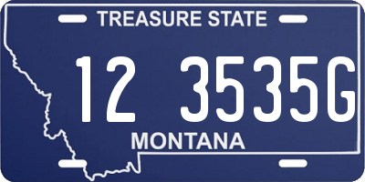 MT license plate 123535G