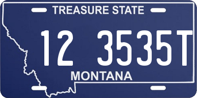 MT license plate 123535T