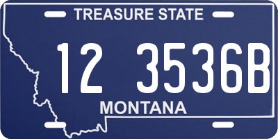 MT license plate 123536B
