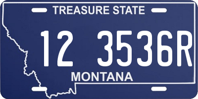 MT license plate 123536R