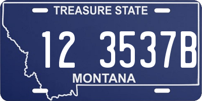 MT license plate 123537B