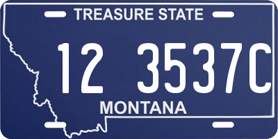 MT license plate 123537C