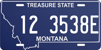 MT license plate 123538E