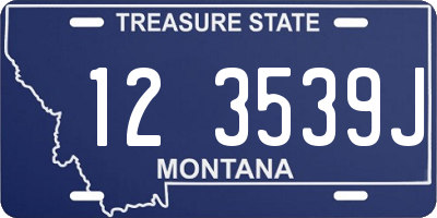 MT license plate 123539J