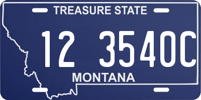 MT license plate 123540C