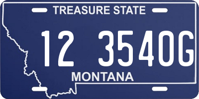 MT license plate 123540G