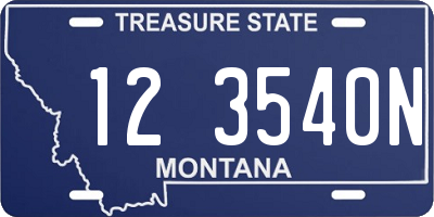 MT license plate 123540N
