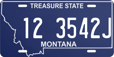 MT license plate 123542J